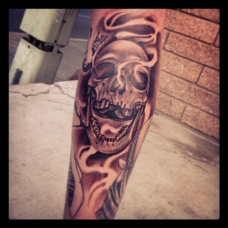 Screaming Skull by Alex Moreno TattooNOW